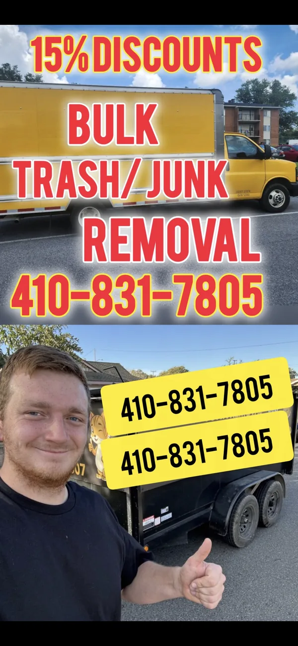 Bulk trash and junk removal truck Owings Mills MD